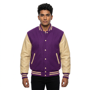 Custom <b>Men's</b> Letterman Varsity <b>Jackets</b> Warm Winter <b>Baseball</b> Bomber Leather Sleeves Embroidered Logo High School Style <b>Jacket</b> - Product Image 1