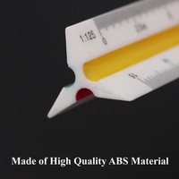 Règle triangulaire Foska rouge, jaune, verte, à rainures codées par couleur et à noyau ABS solide pour architectes, étudiants, dessinateurs et ingénieurs