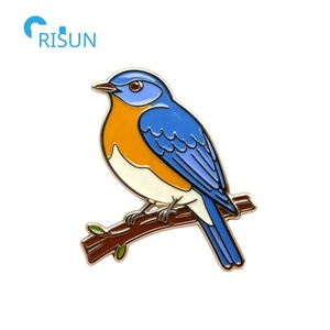 เข็มกลัดติดเสื้อรูปนกฮัมมิงเบิร์ดนกฮัมมิงเบิร์ดนกกางเขนนก Avifauna ออกแบบได้ตามต้องการจากโรงงาน - Product Image 5