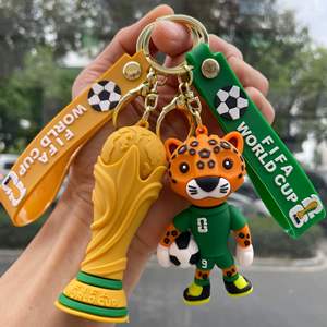 2026年 クロスボーダー アメリカ-カナダ-メキシコ マスコットサッカー PVC製 丸型漫画人形ペンダントキーホルダー 小さなギフト - Product Image 5