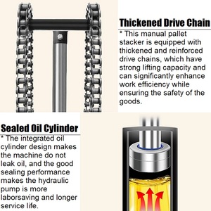 Xe nâng tay, xe nâng hàng bằng thép loại C, tải trọng 1000kg - 2000kg, có chức năng nâng thủy lực, nhận đặt hàng ODM - Product Image 2