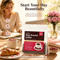 Café Arabica moulu au goût unique de rose, arôme riche et saveur douce pour les cafés, les restaurants et la préparation à domicile
