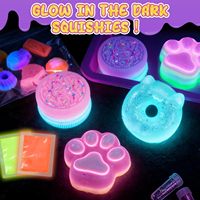 Kit de fabrication de jouets compressibles en silicone liquide lumineux DIY, moules faits main pour biscuits, donuts et pattes de chat, ensemble de moules pour jouets à presser
