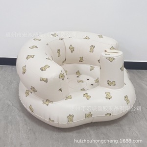 Baby Inflatable Sitting <b>Chair</b> <b>Round</b> Simple Bear Design For Outdoor Garden Use Plastic Material Foldable - Product Image 4