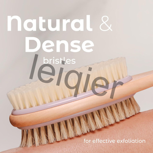 Cepillo Corporal con Logotipo Personalizado y Mango Largo, Cepillo de Baño de Madera con Cerdas Suaves y Rígidas para Ducha en Seco/Húmedo, Esponjas Exfoliantes - Product Image 6