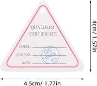 SOESFOUFU 1500 Etiquetas Triangulares de Control de Calidad (QC) para Colgar, Etiquetas de Calificación Imprimibles para Minoristas, Etiquetas de Inventario para Taller y Oficina