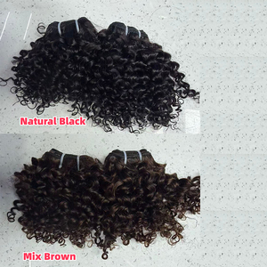 Promoción: Paquetes de Cabello Rizado Profundo de $5.1, 50 gramos, 11A, 8 pulgadas, 100% Cabello Humano, Tejido Brasileño Remy Negro/Marrón Mixto, Venta al por Mayor Directa de Fábrica - Product Image 2