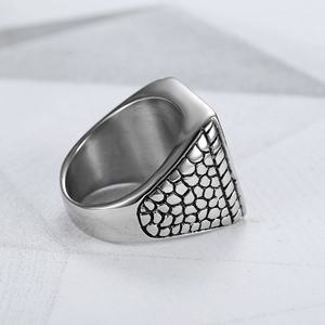 Anillo de Hombre Impermeable de Acero Inoxidable con Bandera Confederada, Estilo Sello, Motociclista, con Diseño de Gota de Aceite, Estrella, Cruz y Cuadrado - Product Image 4