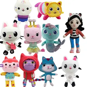 Terbaru 10 stlyes Gabby rumah boneka mainan mewah Mercat kartun boneka hewan putri duyung kucing boneka Plushie hadiah ulang tahun anak-anak Natal