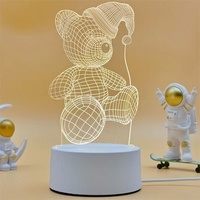 Lampe LED 3D en acrylique, télécommande tactile, 7 couleurs, lumière d'ambiance USB, pour décoration intérieure, jouet pour enfants, cadeau, lampe de table LED