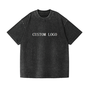 T-shirt oversize <span class=keywords><strong>vintage</strong></span> délavé à l'acide 230 GSM 100 % coton, personnalisable avec logo, streetwear vierge, col rond, pour hommes et femmes - Product Image 2