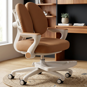 Modern Ergonomic <b>Living</b> <b>Room</b> <b>Chair</b> With Split Back Plastic Base Fabric Upholstery Minimalist Design Home Office Furniture - Product Image 3