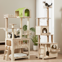 Arbre à chat de luxe moderne sur mesure, nouveau style, en bois, avec griffoir et maison, vente en gros