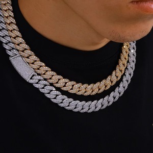 Cadena Cubana de Moissanita VVS1 que Pasa la Prueba del Diamante, con Certificación GRA, Vermeil de Oro de 18K y Plata 925, Engaste de Bisel, Joyería Hip Hop Personalizada con Incrustaciones - Product Image 2