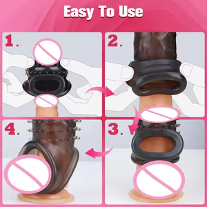 HG Black Silicone Strap-On Dildo mit Kondom Soft <span class=keywords><strong>Adult</strong></span> <span class=keywords><strong>Sexy</strong></span> Spielzeug für Männer Sax Model - Product Image 2