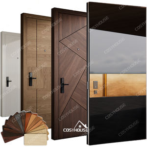 Porte intérieure/extérieure en bois peinte de style européen, blindage de sécurité en aluminium moulé, serrure intelligente de sécurité, appartement, hall, école - Product Image 4