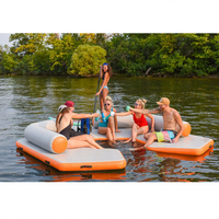 4M Parc aquatique Île gonflable Plate-forme de sport Salon aquatique Loisirs de plein air Fête Pvc Canapé gonflable flottant Dock à vendre