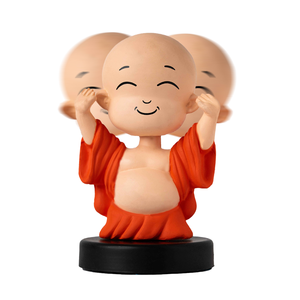 Figurine décorative Happy Buddha Bobblehead avec un design inspiré du bouddhisme traditionnel pour la décoration de la maison, les cadeaux et l'exposition - Product Image 3