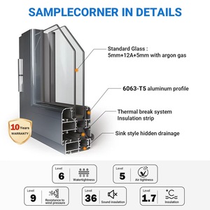 Amerikaanse stijl woonproject: slagvaste aluminium draai-kiepramen met geluidsdicht dubbel glas - Product Image 4