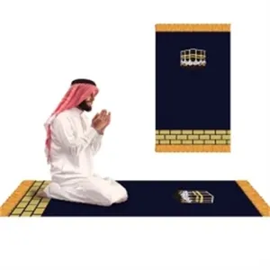 Factory Supply Mosque Prayer Wool and Viscose Bamboo Carpets Wall to Wall Carpet Rug Mat Soft Prayer Carpet