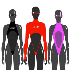 Traje de Baño <span class=keywords><strong>Bikini</strong></span> de Color Sólido Personalizado, Traje de Baño de Una Pieza con Forma de Y Extrema, Traje de Baño <span class=keywords><strong>Sexy</strong></span> de Cintura Alta para Mujer - Product Image 1