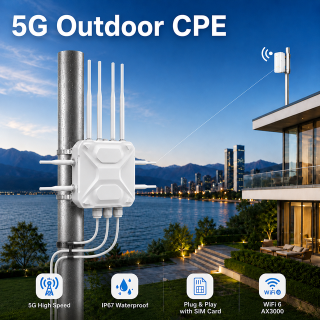 Outdoor Industrial Gateway IP67 Waterproof 5G CPE Router 8 Antennas for OEM Custom Outdoor Solutions