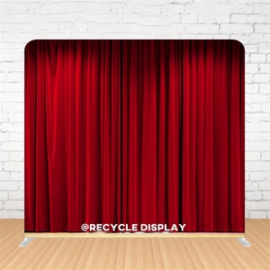 Promotionele Stand Spanningsstof Met Licht Podium Gordijn Achtergrond Achtergrond Muur - Product Image 1