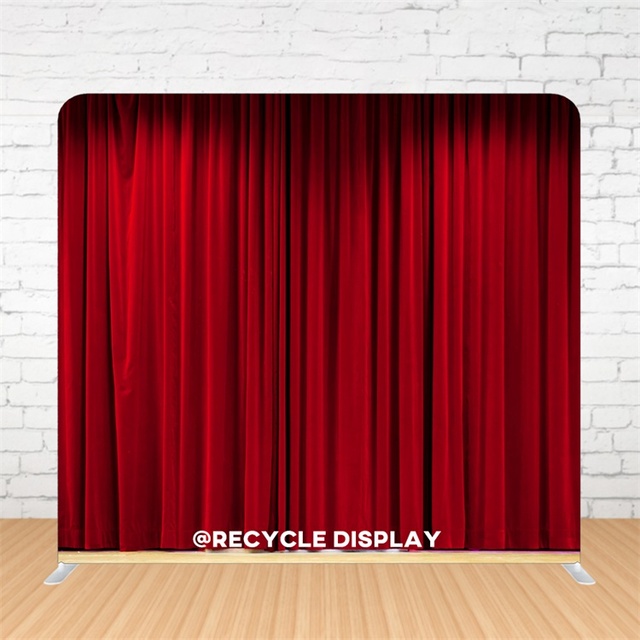 Promotional Stand Tension Fabric with Light Stage Curtain Backdrop Design Backdrop Wall