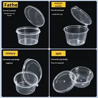 Tasses à sauce jetables en PP de qualité alimentaire en tailles 25/35/50/75/100ml Récipient à sauce à tremper avec couvercle pour emballage conjoint