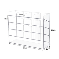 Boîte de rangement pour marqueurs en acrylique portable et légère, transparente, avec support incliné pour stylos et crayons, pour le bureau, la papeterie, les fournitures artistiques