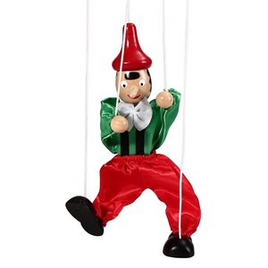 Marionetta in legno pupazzi Clown Pull String <span class=keywords><strong>Marionette</strong></span> mani <span class=keywords><strong>e</strong></span> piedi mobili per la festa di famiglia - Product Image 1