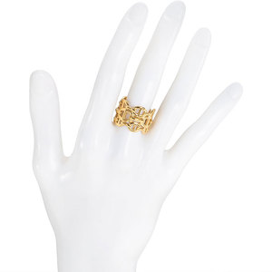 <span class=keywords><strong>Bague</strong></span> en acier inoxydable plaqué or pour femmes, anneau à maillons en forme <span class=keywords><strong>de</strong></span> grains <span class=keywords><strong>de</strong></span> café - Product Image 3