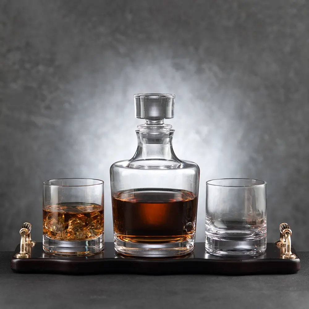 Desain Baru 2020 Set Hadiah Batu Whiskey Decanter Whiskey Bulat