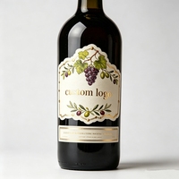 Autocollants pour bouteilles de vin avec logo personnalisé, dorure à chaud de luxe, papier imperméable auto-adhésif, étiquettes imprimées pour bouteilles en verre