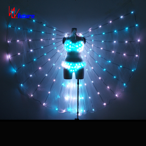 Le ali a LED indossano un Costume di danza del ventre telecomandato con reggiseno Sexy luminoso e mutandine per ballare - Product Image 6