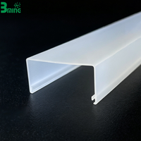 Diffuseur de lumière en plastique rectangulaire large 70x35mm pour profilé d'extrusion PC industriel personnalisé Bming, style asiatique, pour luminaire LED