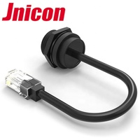 Jnicon-bloqueo de tornillo industrial M19, conector ethernet hembra cat6 rj45 con IP68