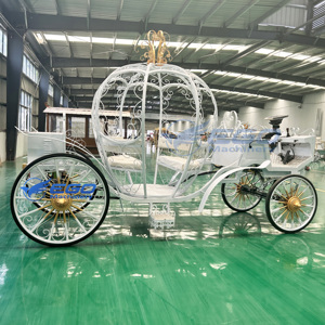 Multifunctional <b>White</b> Electric Cinderella <b>Pumpkin</b> Wedding Carriage Golden <b>Decoration</b> Customizable Metal Sightseeing Cart - Product Image 6
