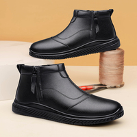 Nuevas Botas de Invierno para Hombre, de Cuero Genuino, Impermeables, con Cordones, de Caña Alta, con Suelas Transpirables Antideslizantes