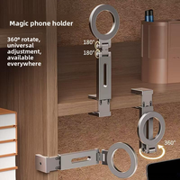 Nouveau support de téléphone et tablette universel magnétique en alliage d'aluminium pour voyage, rotation à 360 degrés, design pliable et portable