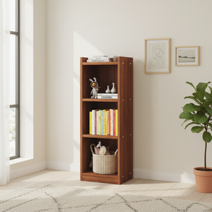 Estantería vertical estrecha de 3 niveles, de madera, independiente, delgada, abierta, para el hogar, oficina, dormitorio, sala de estar - Product Image 4