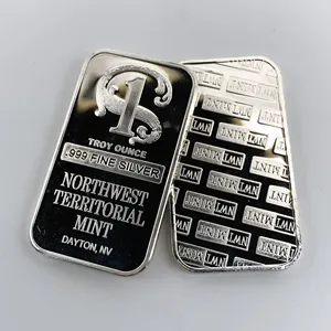 None Magnetic SW Silver Plated Metal Bar 1 Troy Ounce Northwest Mint Bullion Bar