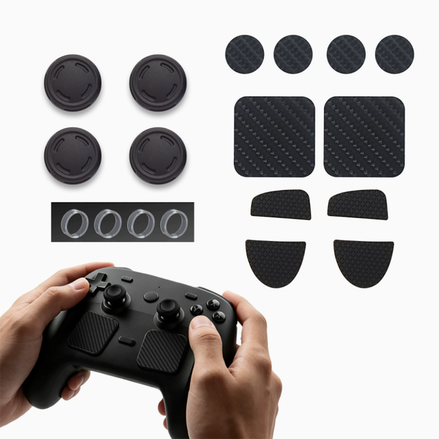 Anti-silp Silicone Joystick Caps Touchpad Sticker Analog Rings for Steam Controller2 Gamepad 18-in-1 Accessories Kit