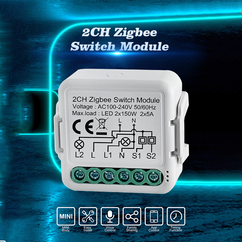 Wholesale Intelligent Home Automation Tuya App Wireless Control 2 Gang 2 Way Smart Switch Module Zigbee · image 5
