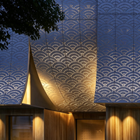 Système de façade murale extérieure en panneaux creux en aluminium perforé sur mesure, revêtement poudré, ignifuge et imperméable