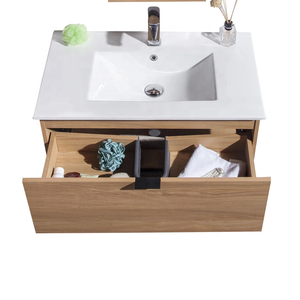 <span class=keywords><strong>Bagno</strong></span> di casa mobili in legno di quercia parete appesa vanità del <span class=keywords><strong>bagno</strong></span> con lavandino - Product Image 3