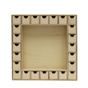 Custom Unfinished Natural Ourwarm New arrive DIY Christmas creative vintage desk wooden advent calendar box photos
