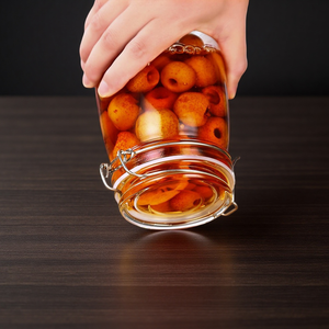 Tarro de almacenamiento de vidrio Tapas de sellado de metal Contenedores de vidrio herméticos para opciones de cubierta de condimentos Tarro de encurtidos con tapa de colador - Product Image 4