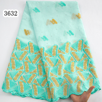 3632 Dernières Ventes Broderie Africaine en Dentelle Coton Voile Suisse Lafaya pour Femmes au Sénégal, Niger et Dubaï