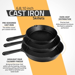 Complete Classic Chef Set Eco-Friendly Nonstick Induction Compatible Oven Safe Saute Frying <b>Pan</b> Pre-Seasoned Clay <b>Skillet</b> - Product Image 3